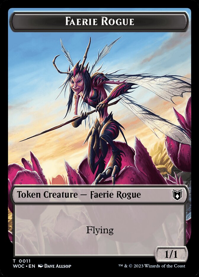 Faerie Rogue // Faerie (0011) Double-Sided Token [Wilds of Eldraine Commander Tokens] | North of Exile Games