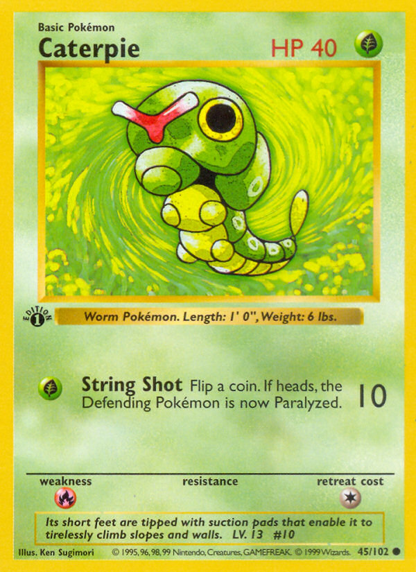 Caterpie (45/102) (Shadowless) [Base Set 1st Edition] | North of Exile Games