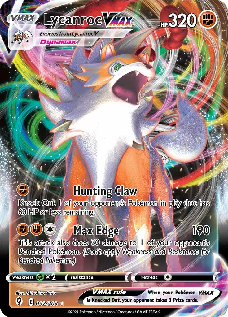 Lycanroc VMAX (092/203) [Sword & Shield: Evolving Skies] | North of Exile Games