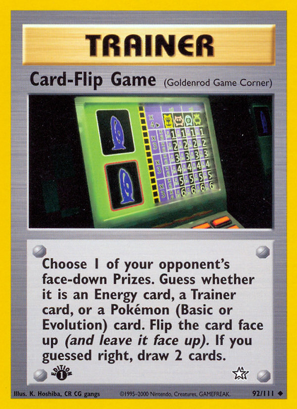 Card-Flip Game (92/111) [Neo Genesis 1st Edition] | North of Exile Games
