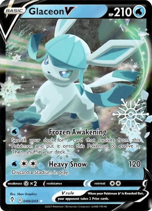 Glaceon V (040/203) (Holiday Calendar) [Sword & Shield: Evolving Skies] | North of Exile Games