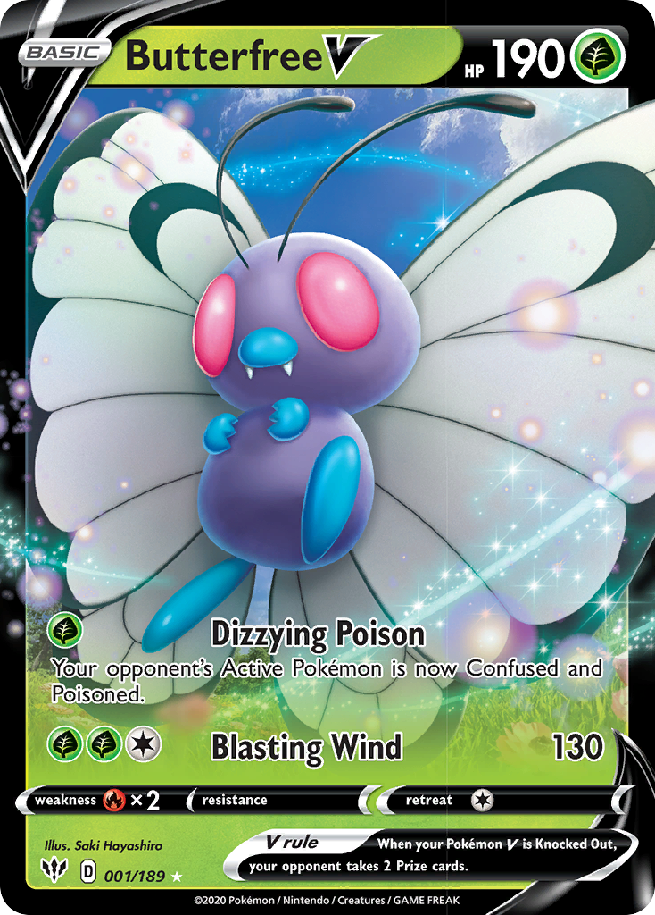 Butterfree V (001/189) [Sword & Shield: Darkness Ablaze] | North of Exile Games