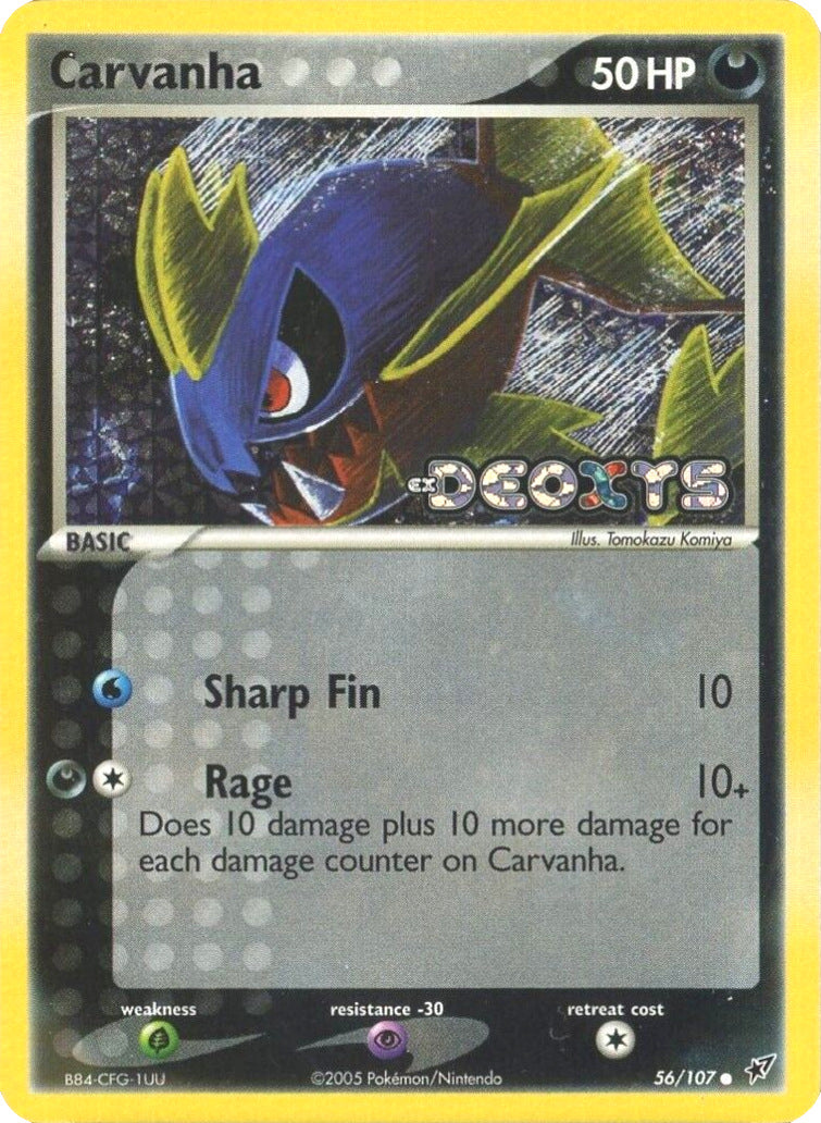 Carvanha (56/107) (Stamped) [EX: Deoxys] | North of Exile Games