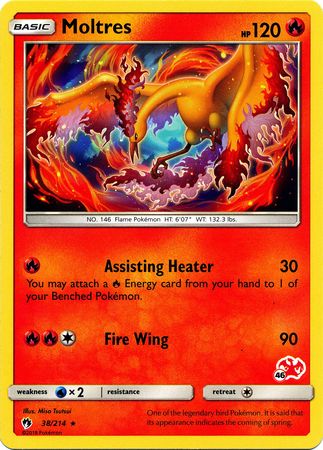 Moltres (38/214) (Charizard Stamp #46) [Battle Academy 2020] | North of Exile Games
