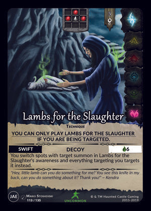 Lambs for the Slaughter (JAE,  113/135) | North of Exile Games