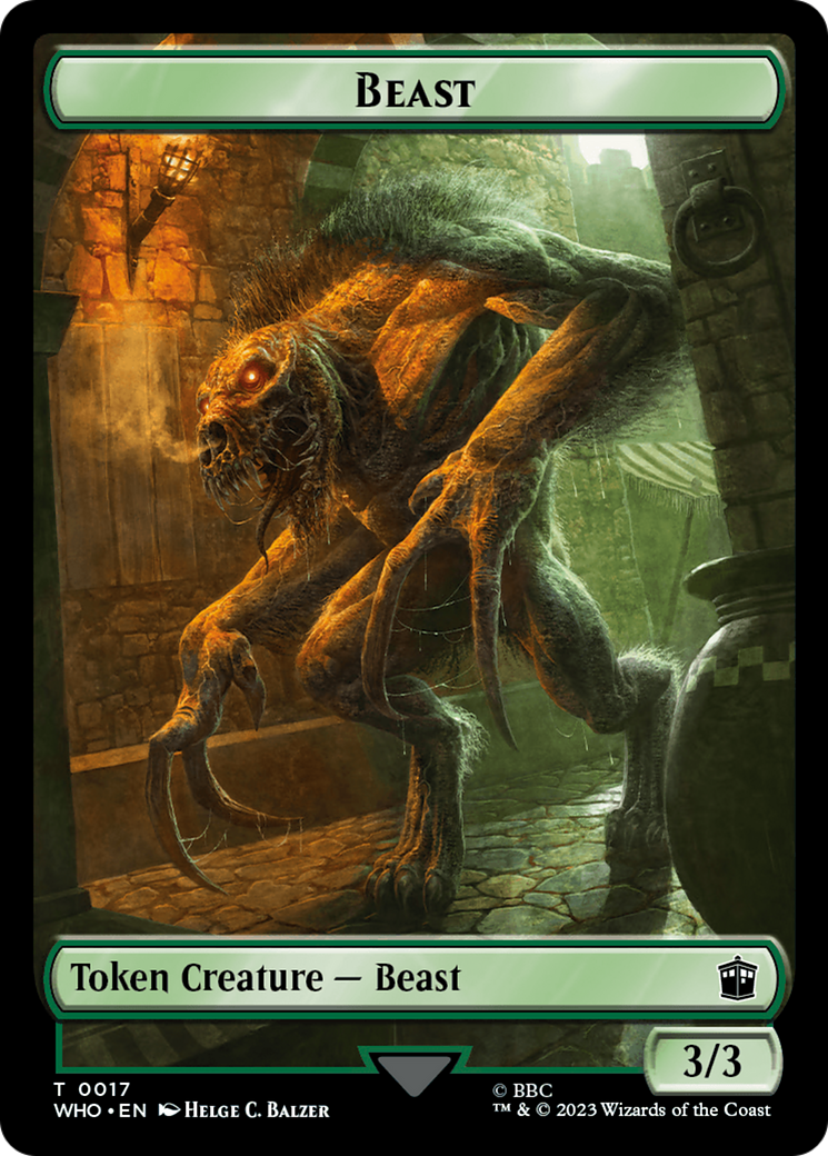 Soldier // Beast Double-Sided Token [Doctor Who Tokens] | North of Exile Games