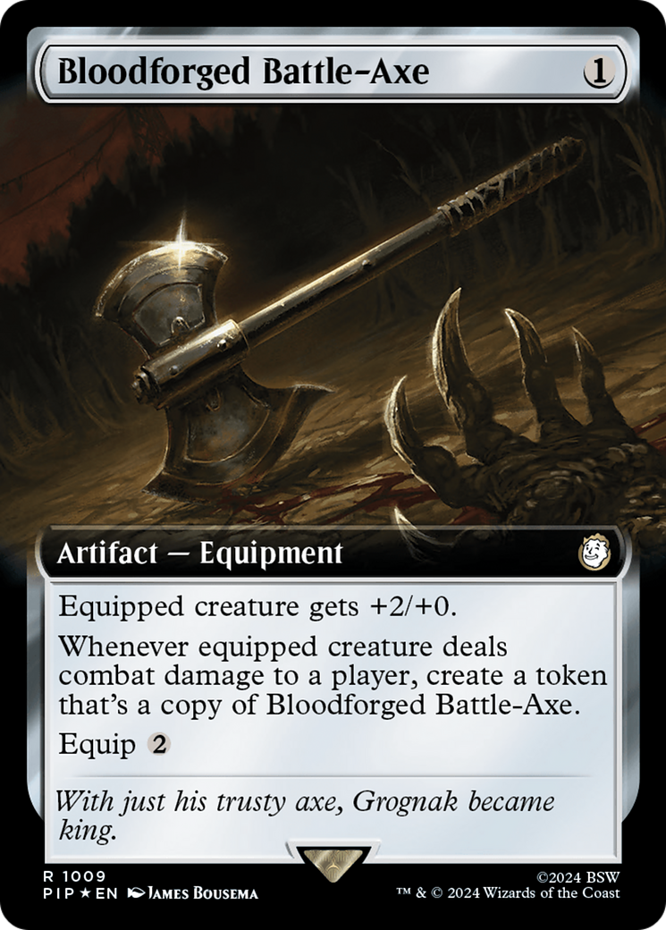 Bloodforged Battle-Axe (Extended Art) (Surge Foil) [Fallout] | North of Exile Games