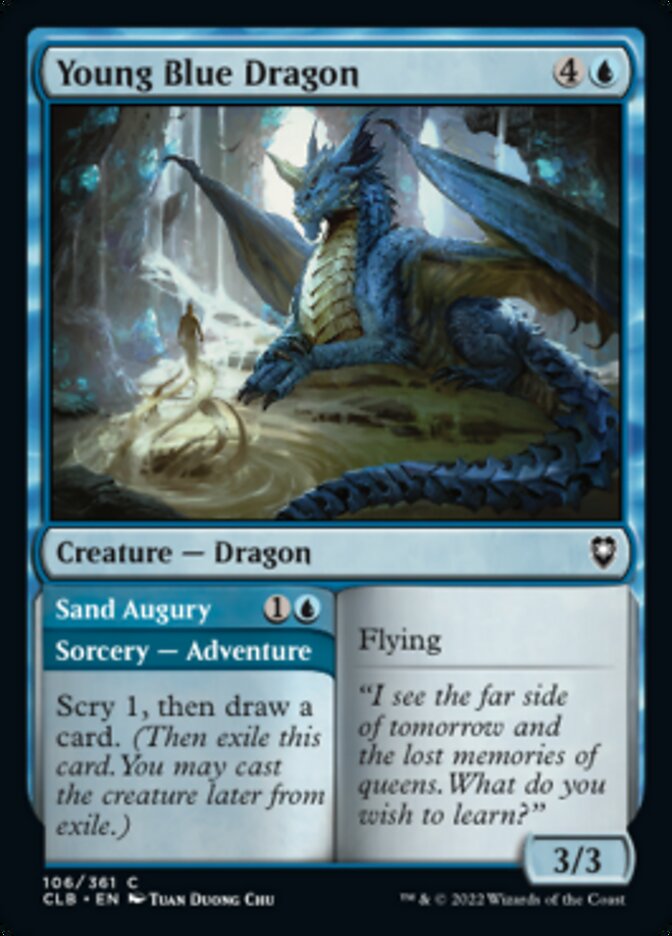 Young Blue Dragon // Sand Augury [Commander Legends: Battle for Baldur's Gate] | North of Exile Games