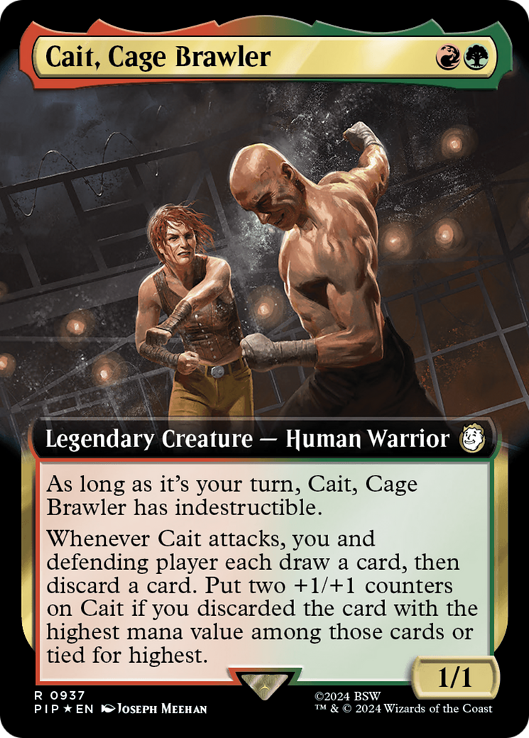 Cait, Cage Brawler (Extended Art) (Surge Foil) [Fallout] | North of Exile Games