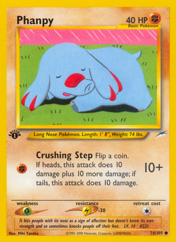 Phanpy (76/105) [Neo Destiny 1st Edition] | North of Exile Games