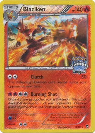 Blaziken (14/111) (National Championship Promo) [XY: Furious Fists] | North of Exile Games