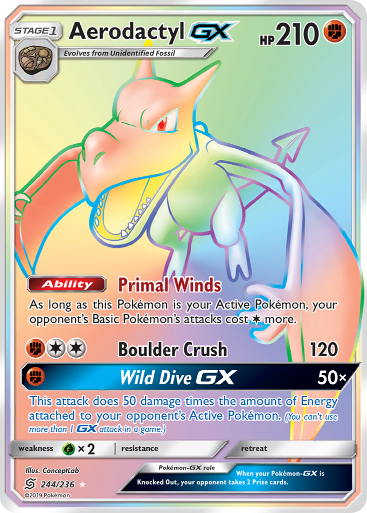 Aerodactyl GX (244/236) [Sun & Moon: Unified Minds] | North of Exile Games