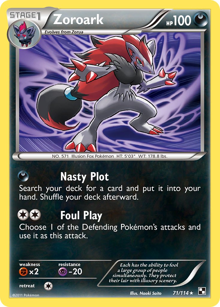Zoroark (71/114) (Cracked Ice Holo) (Blister Exclusive) [Black & White: Base Set] | North of Exile Games