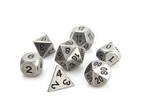 Metal RPG dice set: Ancient Silver | North of Exile Games