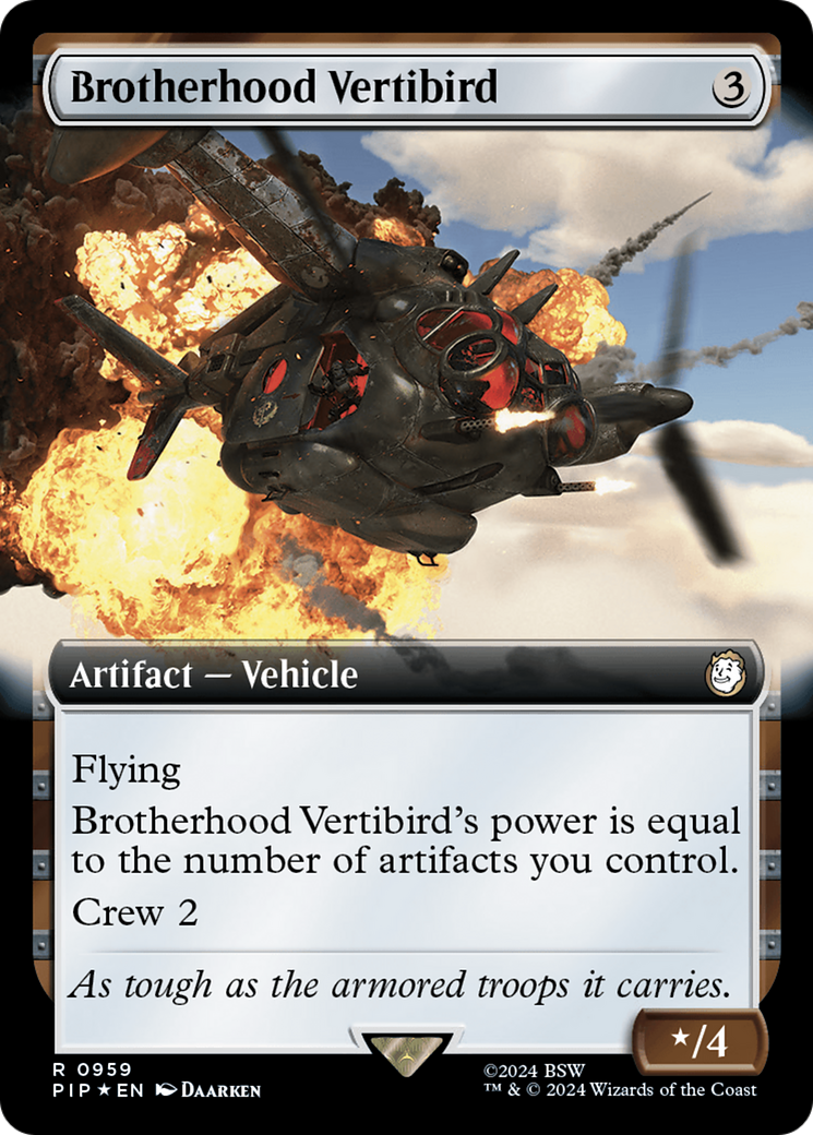 Brotherhood Vertibird (Extended Art) (Surge Foil) [Fallout] | North of Exile Games