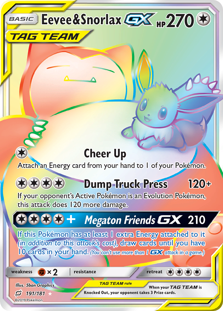 Eevee & Snorlax GX (191/181) [Sun & Moon: Team Up] | North of Exile Games