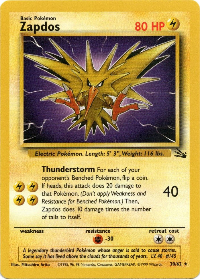 Zapdos (30/62) [Fossil Unlimited] | North of Exile Games