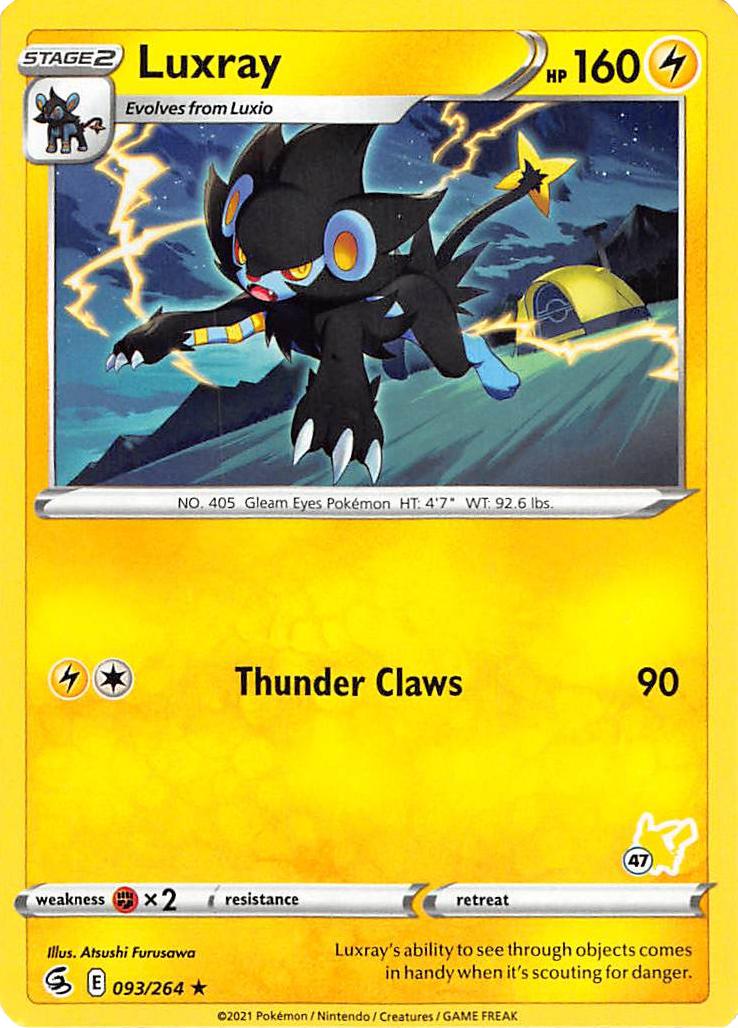 Luxray (093/264) (Pikachu Stamp #47) [Battle Academy 2022] | North of Exile Games