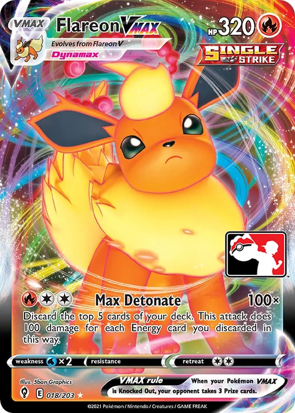 Flareon VMAX (018/203) [Prize Pack Series One] | North of Exile Games