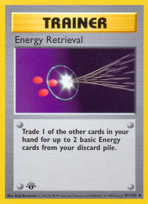 Energy Retrieval (81/102) (Shadowless) [Base Set 1st Edition] | North of Exile Games