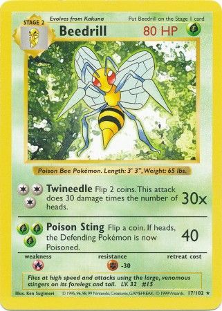 Beedrill (17/102) [Base Set Shadowless Unlimited] | North of Exile Games