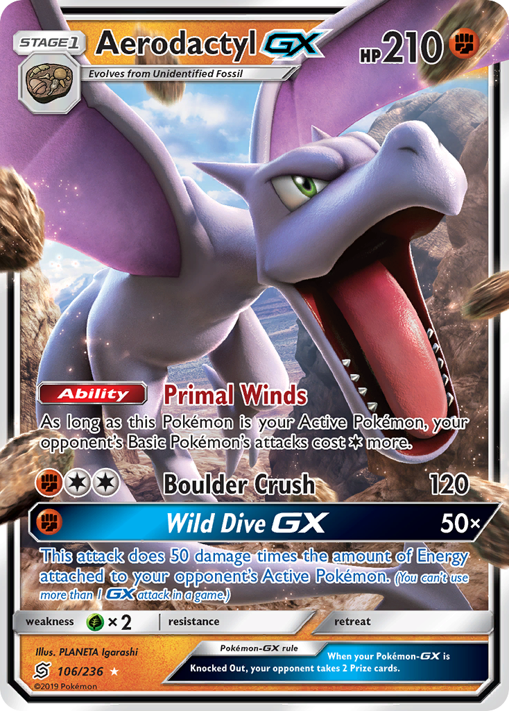 Aerodactyl GX (106/236) [Sun & Moon: Unified Minds] | North of Exile Games