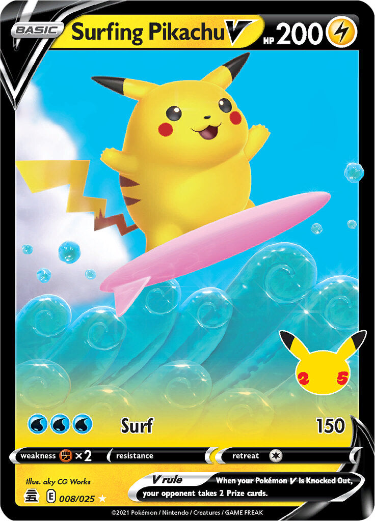 Surfing Pikachu V (008/025) [Celebrations: 25th Anniversary] | North of Exile Games