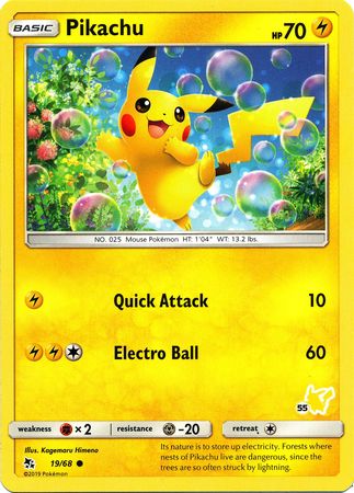 Pikachu (19/68) (Pikachu Stamp #55) [Battle Academy 2020] | North of Exile Games