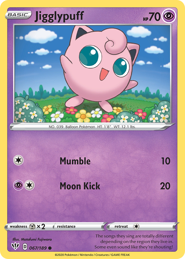 Jigglypuff (067/189) [Sword & Shield: Darkness Ablaze] | North of Exile Games