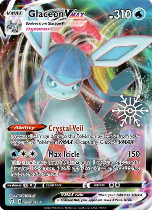 Glaceon VMAX (041/203) (Holiday Calendar) [Sword & Shield: Evolving Skies] | North of Exile Games