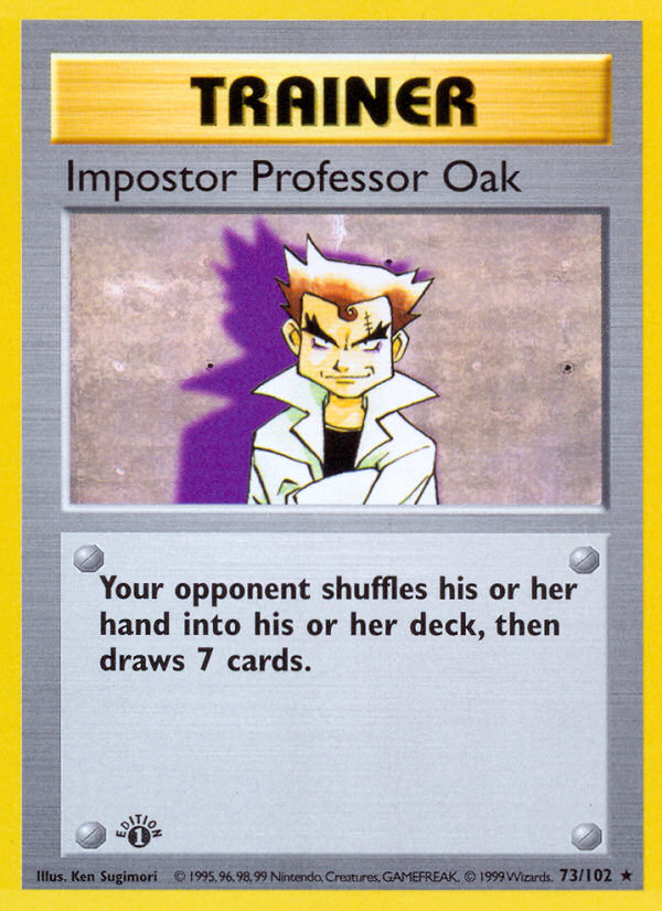 Impostor Professor Oak (73/102) (Shadowless) [Base Set 1st Edition] | North of Exile Games