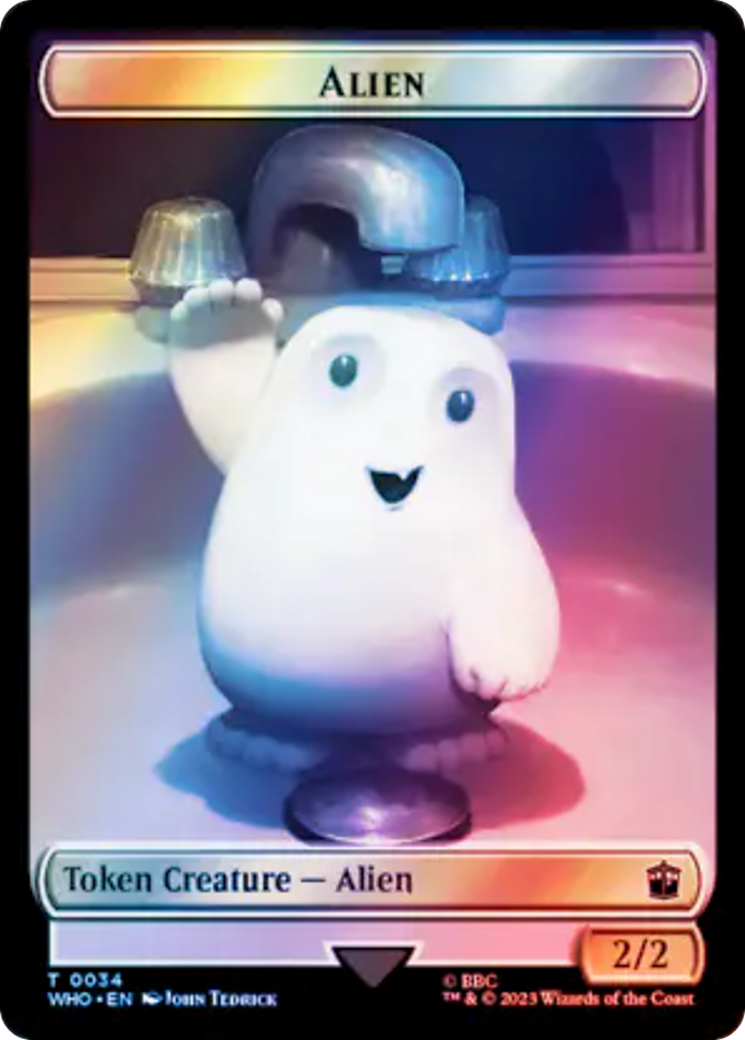 Alien // Cyberman Double-Sided Token (Surge Foil) [Doctor Who Tokens] | North of Exile Games