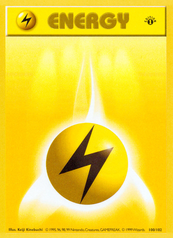 Lightning Energy (100/102) (Shadowless) [Base Set 1st Edition] | North of Exile Games