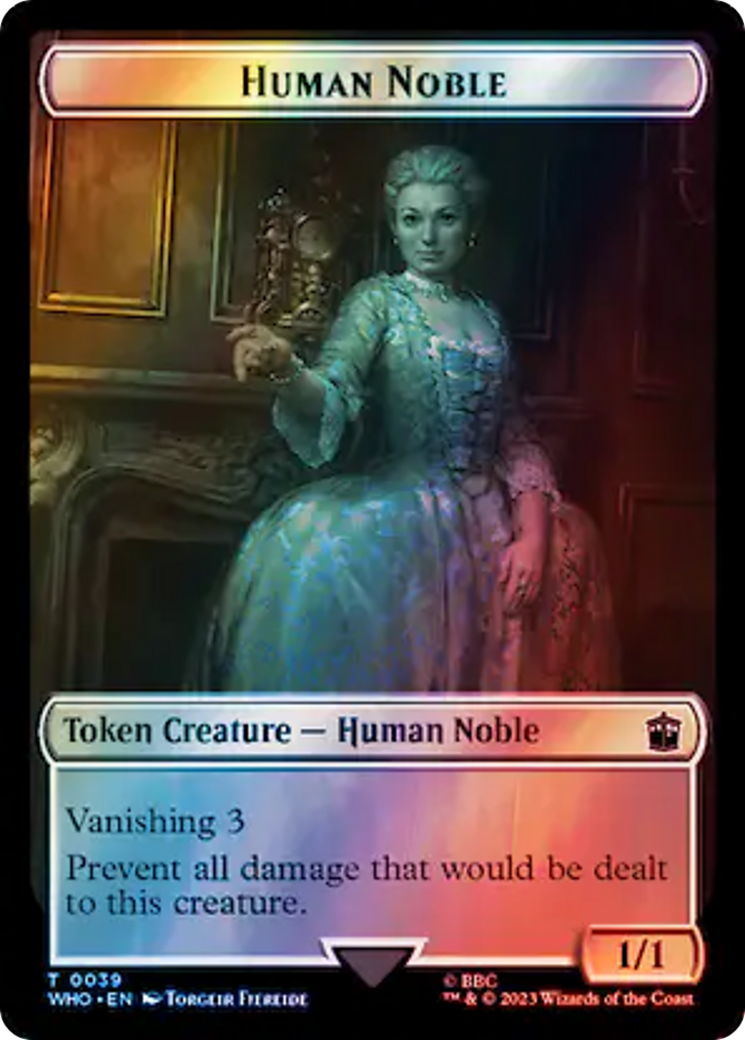 Human Noble // Treasure (0062) Double-Sided Token (Surge Foil) [Doctor Who Tokens] | North of Exile Games