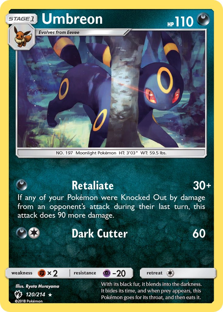 Umbreon (120/214) (Cosmos Holo) (Blister Exclusive) [Sun & Moon: Lost Thunder] | North of Exile Games