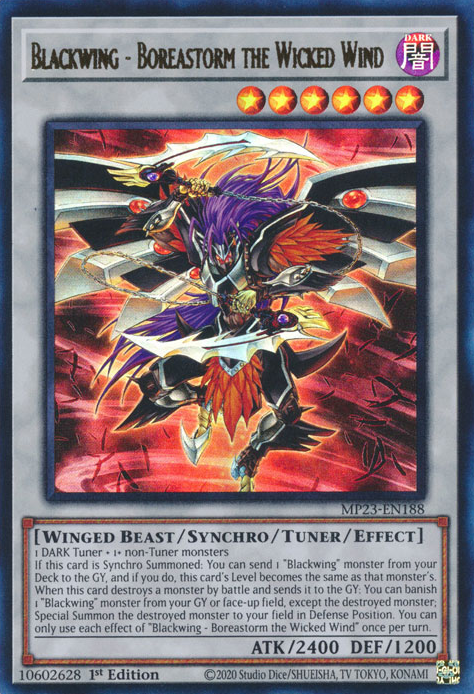 Blackwing - Boreastorm the Wicked Wind [MP23-EN188] Ultra Rare | North of Exile Games