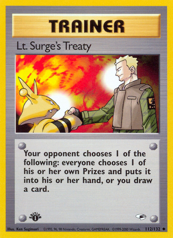 Lt. Surge's Treaty (112/132) [Gym Heroes 1st Edition] | North of Exile Games