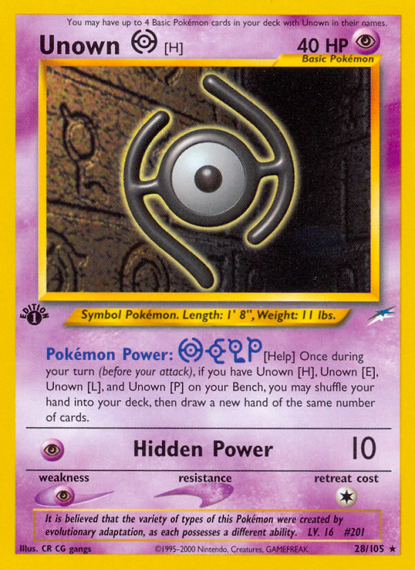 Unown [H] (28/105) [Neo Destiny 1st Edition] | North of Exile Games