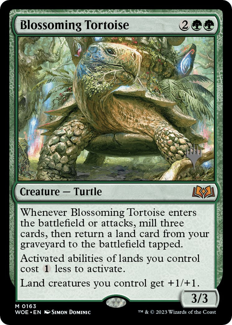 Blossoming Tortoise (Promo Pack) [Wilds of Eldraine Promos] | North of Exile Games