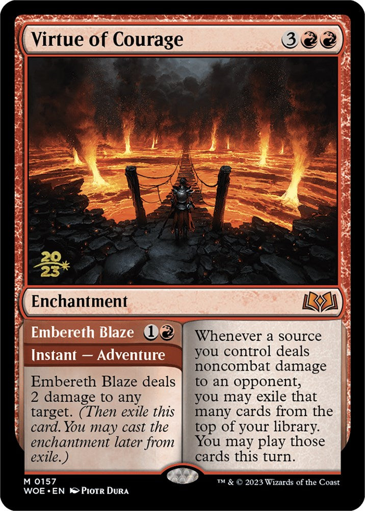 Virtue of Courage // Embereth Blaze [Wilds of Eldraine Prerelease Promos] | North of Exile Games
