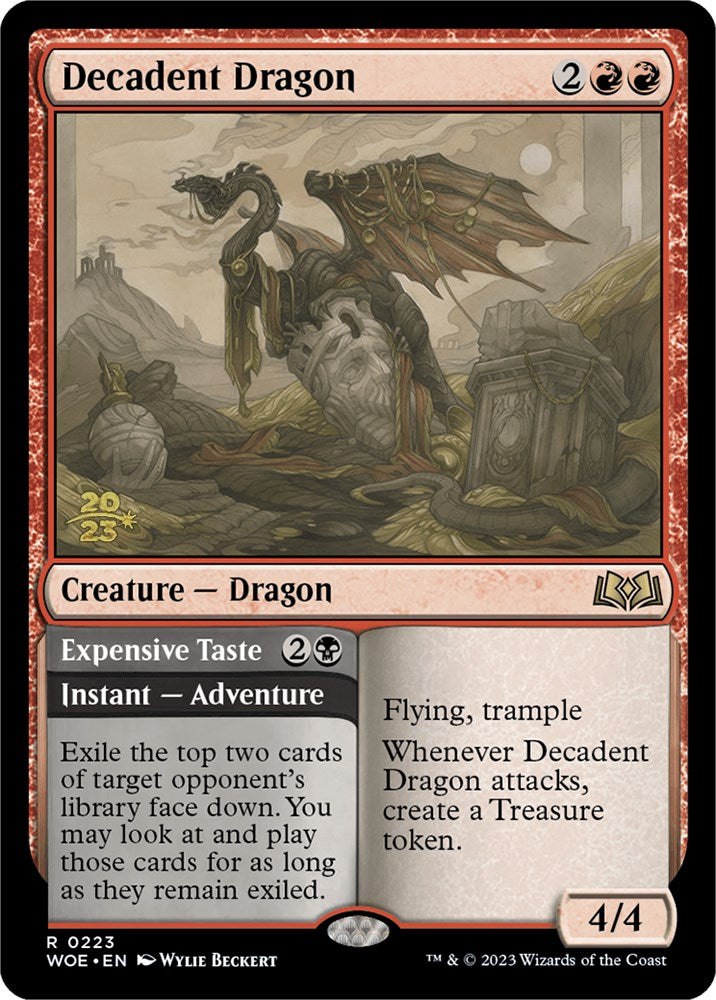 Decadent Dragon // Expensive Taste [Wilds of Eldraine Prerelease Promos] | North of Exile Games