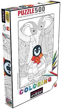 Puzzle: 500 pcs - Colouring Penguin Family | North of Exile Games