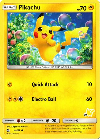 Pikachu (19/68) (Pikachu Stamp #30) [Battle Academy 2020] | North of Exile Games