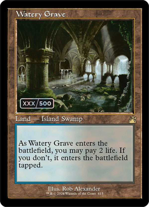 Watery Grave (Retro) (Serialized) [Ravnica Remastered] | North of Exile Games