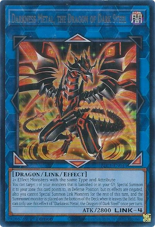 Darkness Metal, the Dragon of Dark Steel (Silver) [BLC1-EN044] Ultra Rare | North of Exile Games