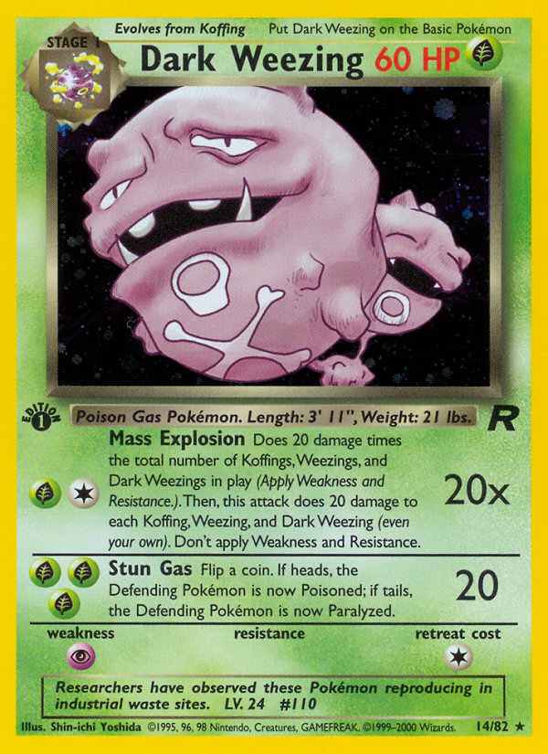 Dark Weezing (14/82) [Team Rocket 1st Edition] | North of Exile Games