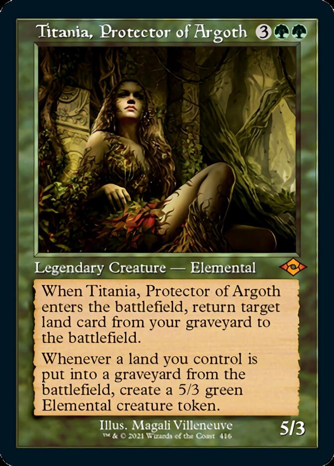 Titania, Protector of Argoth (Retro Foil Etched) [Modern Horizons 2] | North of Exile Games