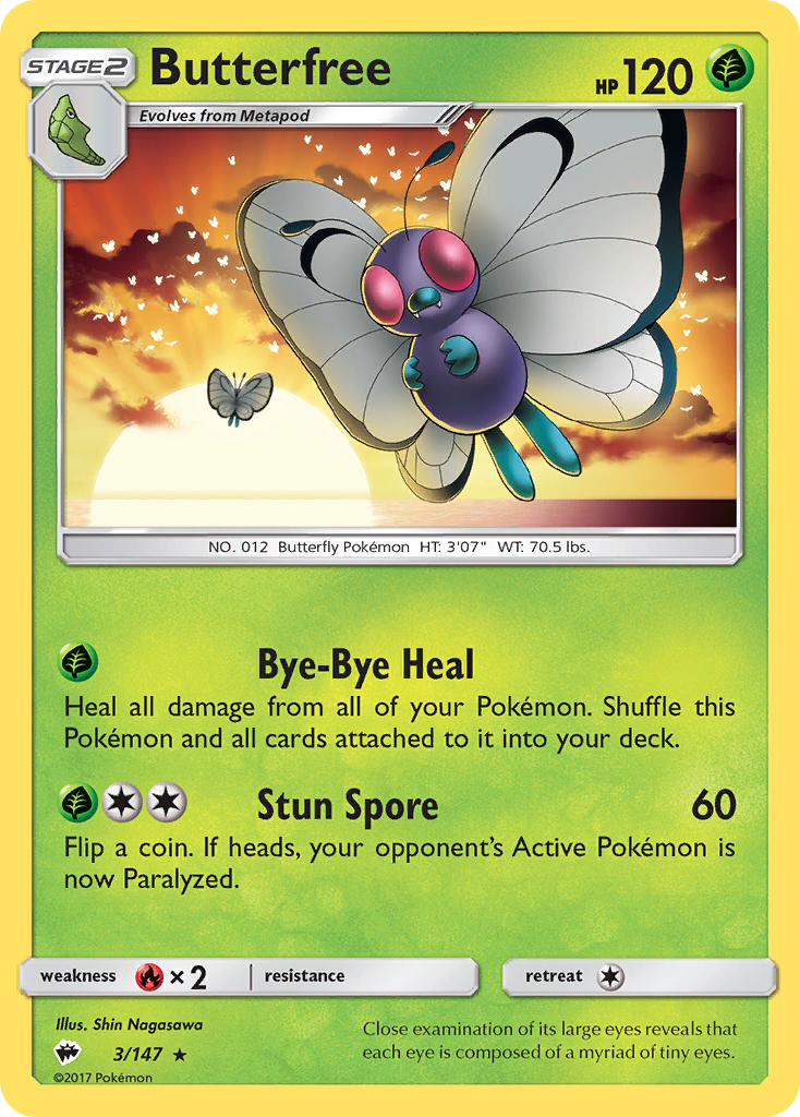 Butterfree (3/147) [Sun & Moon: Burning Shadows] | North of Exile Games
