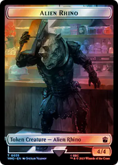 Alien Rhino // Clue (0055) Double-Sided Token (Surge Foil) [Doctor Who Tokens] | North of Exile Games