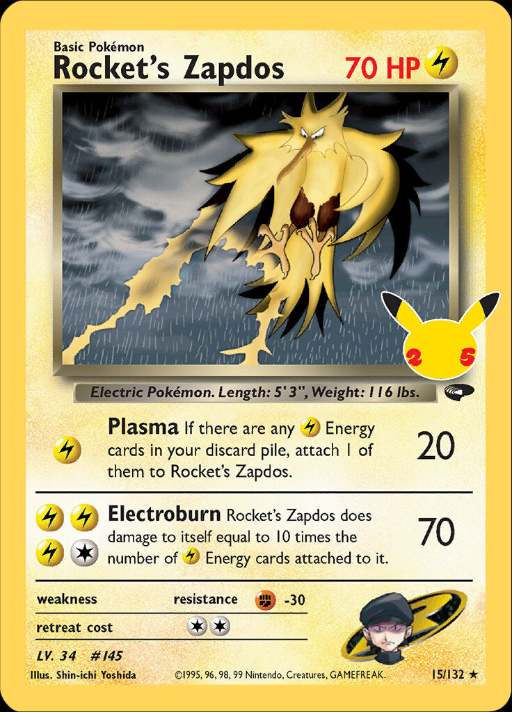 Rocket's Zapdos (15/132) [Celebrations: 25th Anniversary - Classic Collection] | North of Exile Games